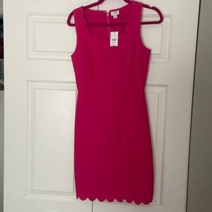 J.Crew scalloped magenta dress in size 00